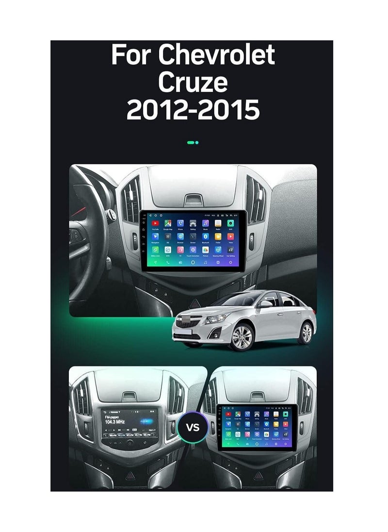 SHEZA STAR - Android Screen For Chevrolet Cruze 2012 2013 2014 2015 4GB RAM 64GB Memory Support Apple Carplay Android Auto Full HD Touch Screen 9 Inch built In Bluetooth USB Radio WiFi Play Store Backup Camera inc - Image 1