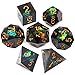 Haxtec DND Dice Set Black Sharp Edge Resin Dice with Dice Case Iridecent DD Dice for RPG Compatible with Dungeons and Dragons DND GiftBlack Galaxy - Image 2