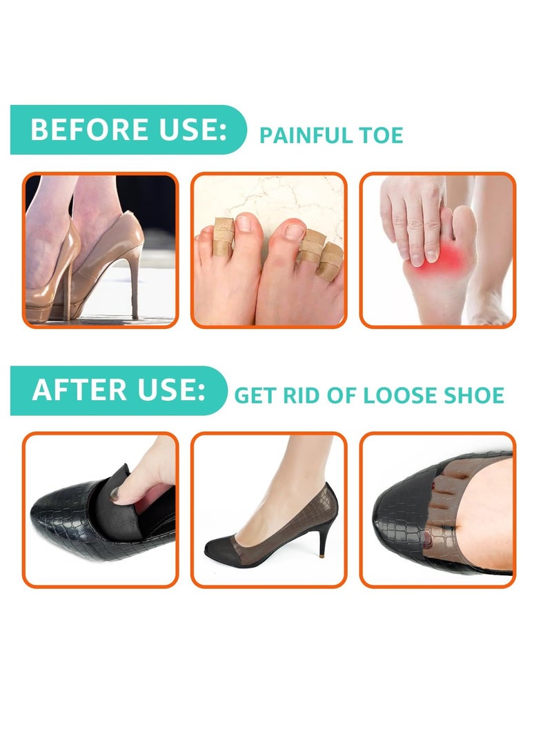 Excefore - 3 Pairs Shoe Filler Inserts, Toe Cushion Insert to Make Shoes Fit Tighter Memory Foam Shoe Size Reducer, for High Heels, Dress Shoes, Casual, Flats - Image 1