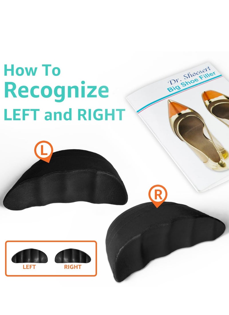 Excefore - 3 Pairs Shoe Filler Inserts, Toe Cushion Insert to Make Shoes Fit Tighter Memory Foam Shoe Size Reducer, for High Heels, Dress Shoes, Casual, Flats - Image 1