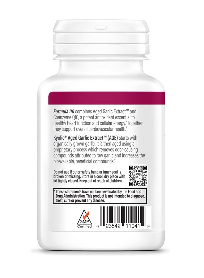 kyolic Aged Garlic Extract Formula 110 CoQ10 Cardiovascular, 100 Capsules - Image 2
