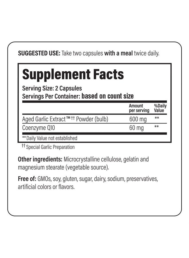 kyolic Aged Garlic Extract Formula 110 CoQ10 Cardiovascular, 100 Capsules - Image 4