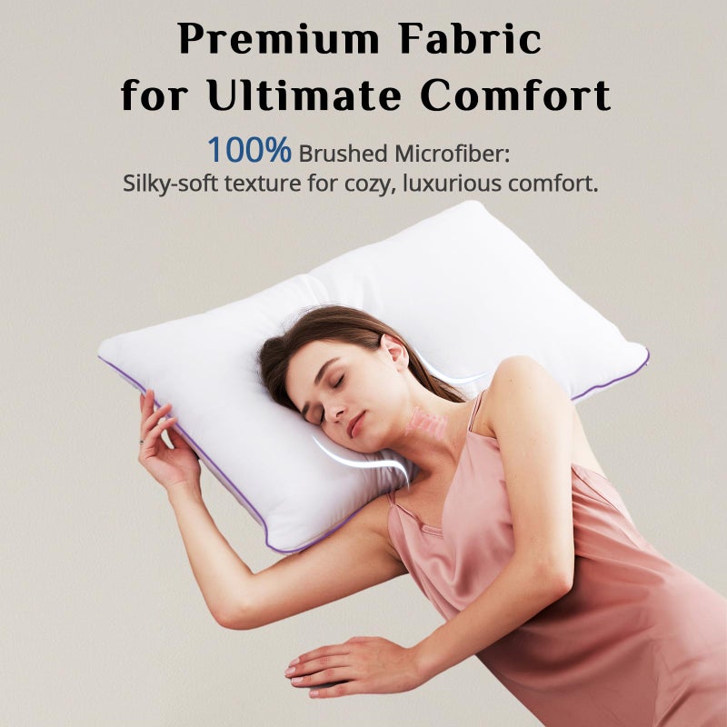 جولي فوغ jollyvogue الوسائد حجم الملك مجموعة من وسائد 2 مجموعة من 2 وسائد تبريد ودعم مع لينة فائقة البدي - Image 4