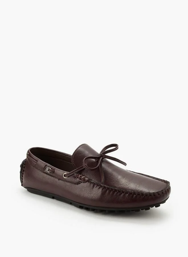 Renzo Ruganni Men Bow Trim Slip-On Loafers