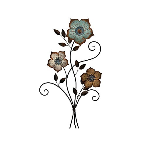 Stratton Home Decor Stratton Home Decor S02369 Tricolor Flower Wall Decor 1925 W x 150 D x 3000 H Multi 