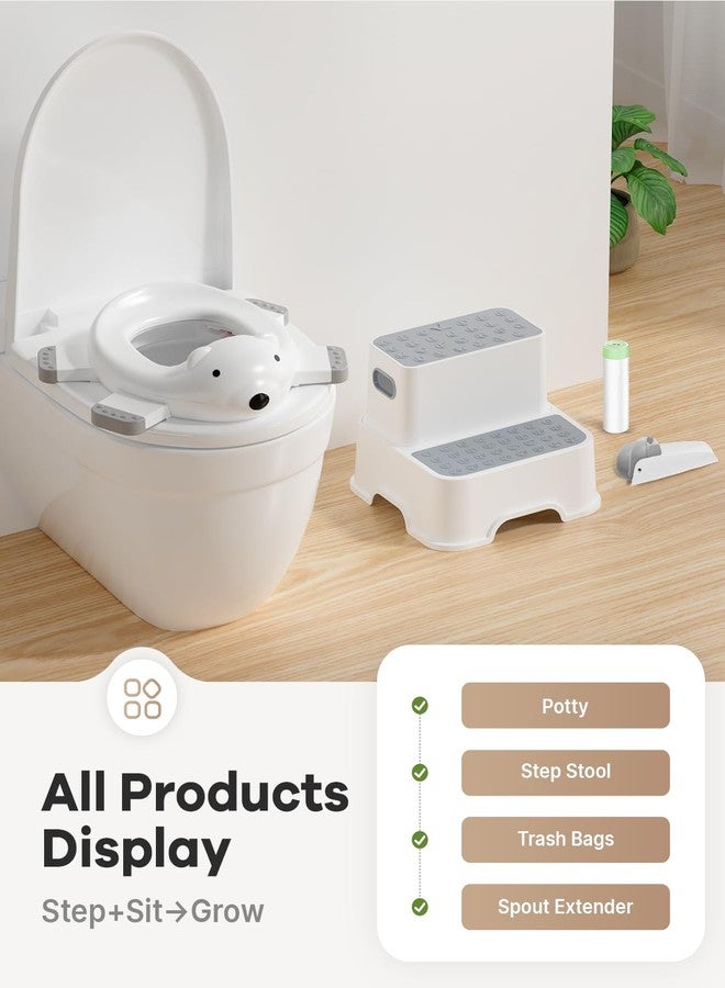 Bunwag Baby Potty Training Seat with Step Stool, Potty Training Toilet for Baby to Toddler with Trash Bags and Spout Extender, Kids Portable Potty and Step Stool Set - Image 2