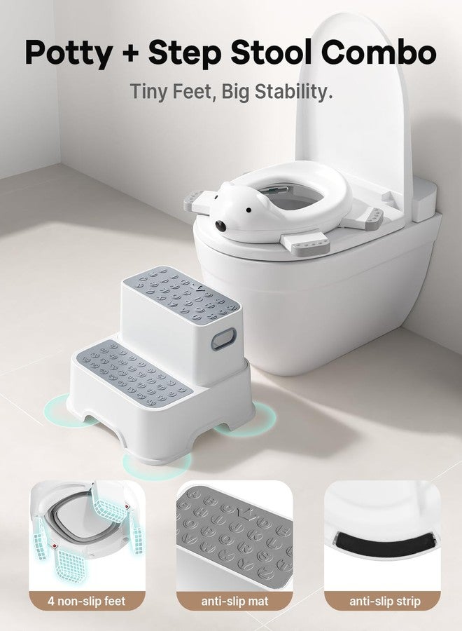 Bunwag Baby Potty Training Seat with Step Stool, Potty Training Toilet for Baby to Toddler with Trash Bags and Spout Extender, Kids Portable Potty and Step Stool Set - Image 3