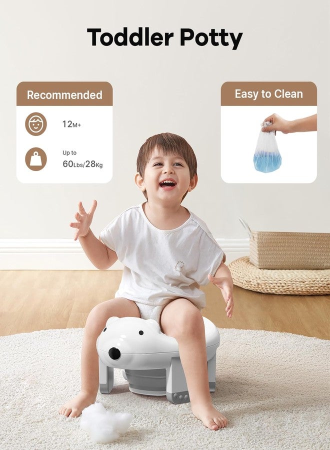 Bunwag Baby Potty Training Seat with Step Stool, Potty Training Toilet for Baby to Toddler with Trash Bags and Spout Extender, Kids Portable Potty and Step Stool Set - Image 4