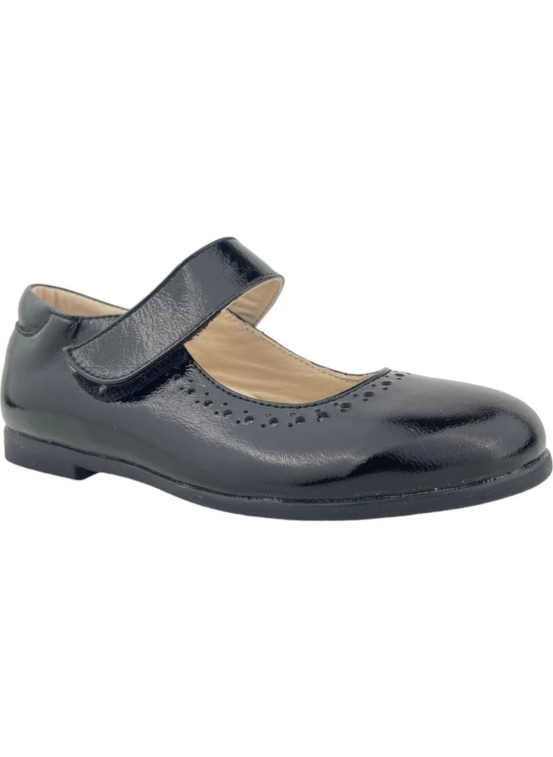 Nubebe Retro Kids School Shoes Black Patent Leather