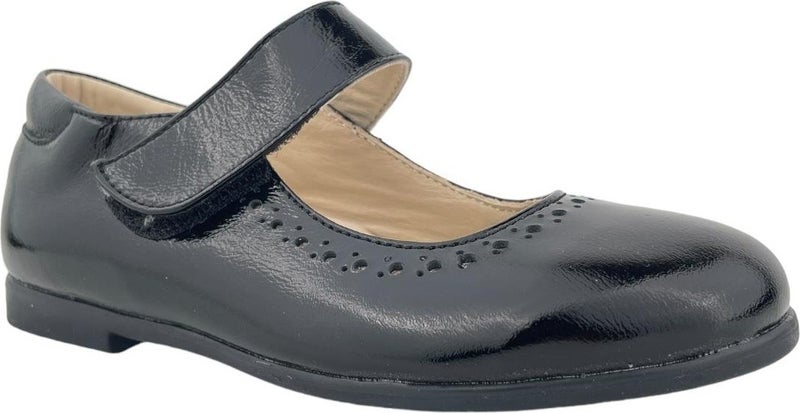 Nubebe Retro Kids School Shoes Black Patent Leather  - Image 2