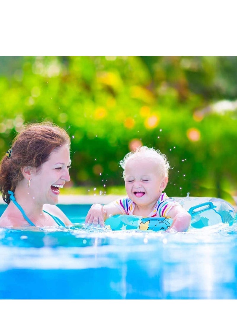 Swimming Ring Baby Inflatable Seat, Baby Swimming Pool with Float Pool Float Inflatable Summer Baby Boys Girls, Pool Toys Cartoon for Kids Toddles Aged 9 to 36 Months Pink - Image 3