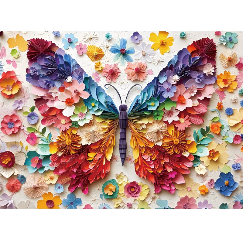 Nitktaia 500 Piece Puzzles for AdultsColorful Butterfly Flower Puzzle for Adults SeniorsVivid Butterfly Paper Ar Unique Fun Jigsaw PuzzleChallenging Family Game Gift for Friends Men Women Seniors 20515In - Image 2
