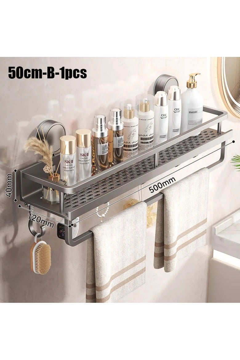 TWEGGON Bathroom Shelves Suction Storage Rack Organizer 50cm - Image 1