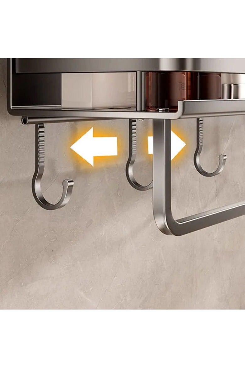 TWEGGON Bathroom Shelves Suction Storage Rack Organizer 50cm - Image 2