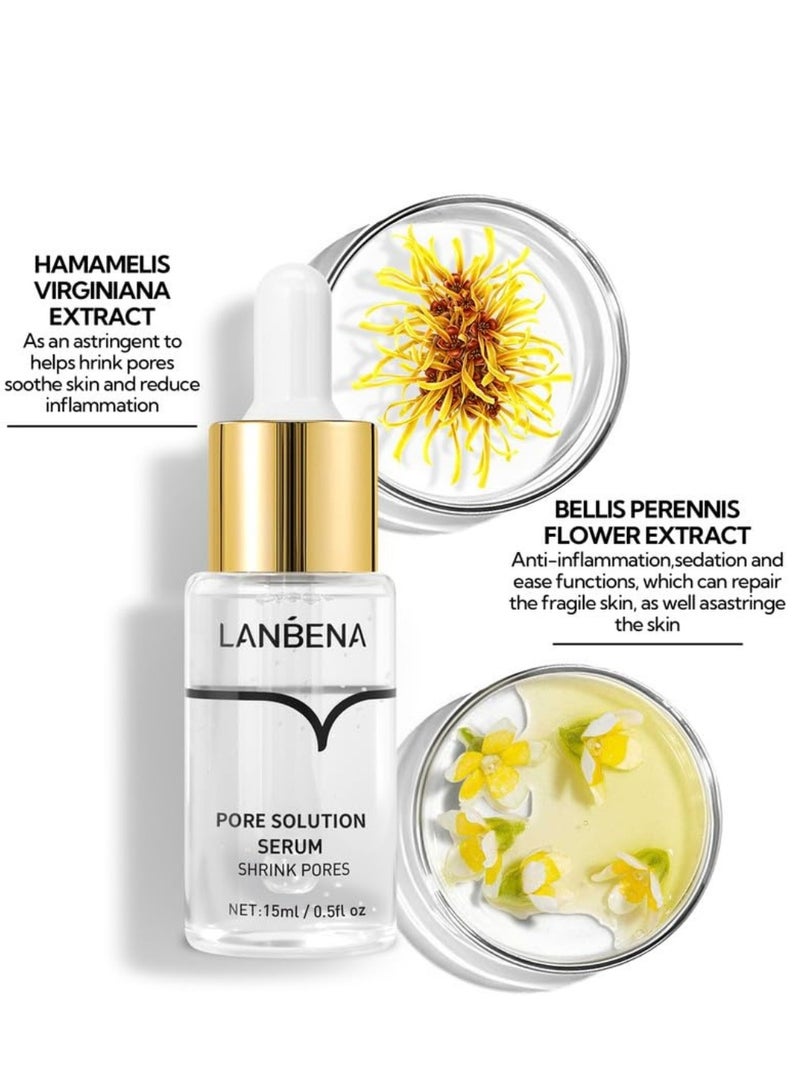 LANBENA Pore Solution Serum Pore Minimizer Serum Pore Minimizer and Reducer for Face Tightening Pores Minimizing Shrinking Oil Control Firming Pore Moisture Essence after Blackhead Remover 15ml  - Image 5