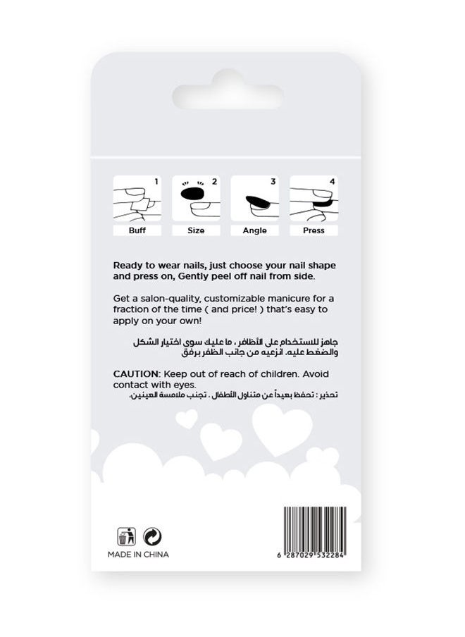 MD MAKE UP DESIGN MD Glossy pre glued nails WHITE 19  - Image 2