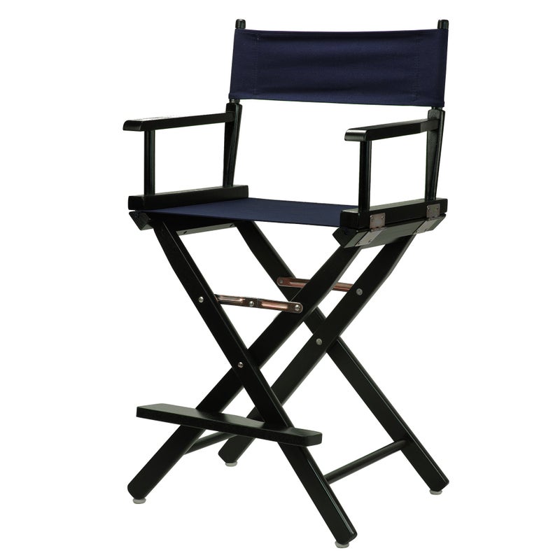 Casual Home 24 Directors Chair Black Framewith Navy Canvas Counter Height