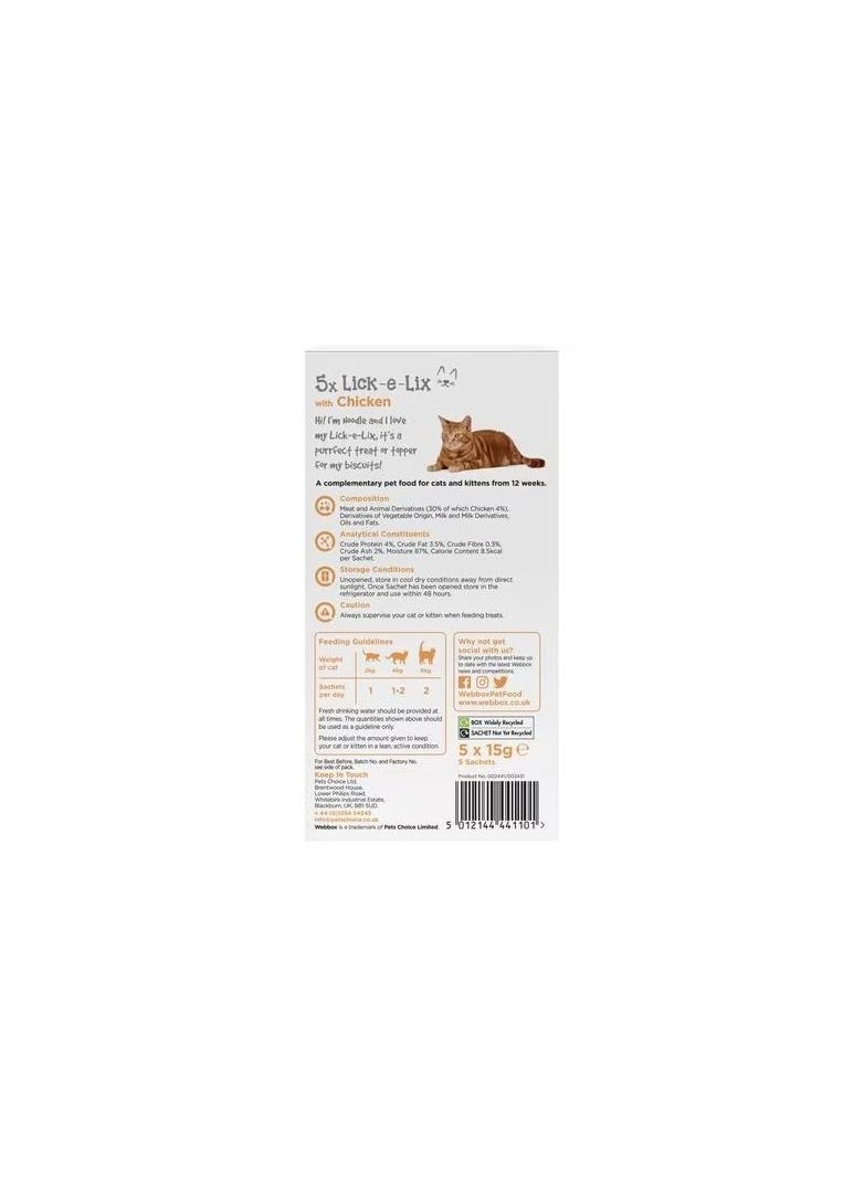 Webbox - Webbox Cats Delight Lick-E-Lix Yoghurt Treat With Chicken 75g - Image 1
