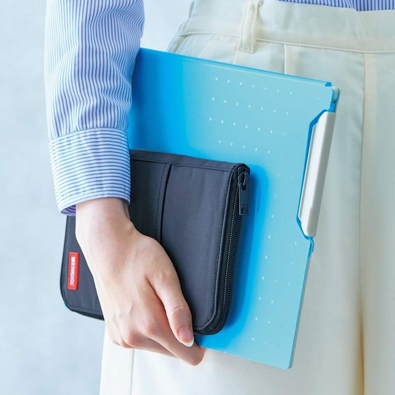 LIHITLAB LAB Slim Pen/Pencil Pouch, Wide, 0.7 × 5.5 × 8.5 Inches, Black (A7653-24) - Image 5