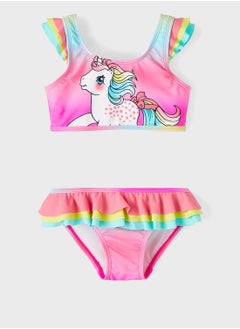 Kids Unicorn Print Bikini Set