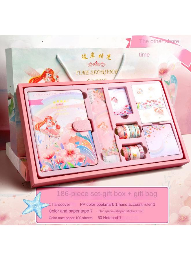 Bluejw Hand Account Book Gift Box Suit Girl's Heart Diary Primary School Gift Children's Stationery Girl's Full Set Of Tools Material Hand - Image 1