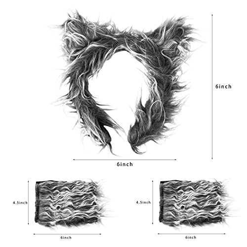 HyperFun Wolf Ears Tail and Gloves Set - Wolf Costume Dress-Up Accessories, for Halloween, Cosplay Party - Image 4