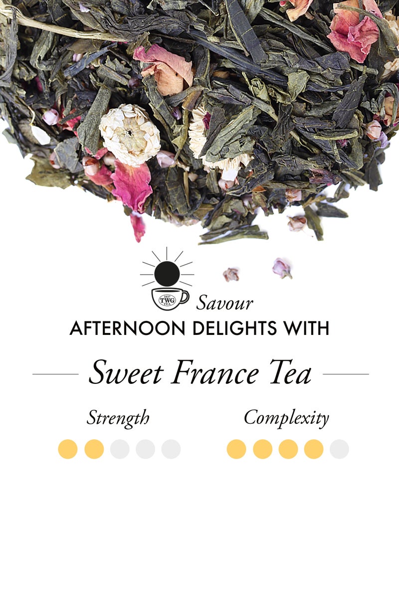 TWG Tea Sweet France Tea | Green Tea | Chamomile Flowers & Rose Petals | 15 Hand Sewn Cotton Teabags | Gift Set - Image 2