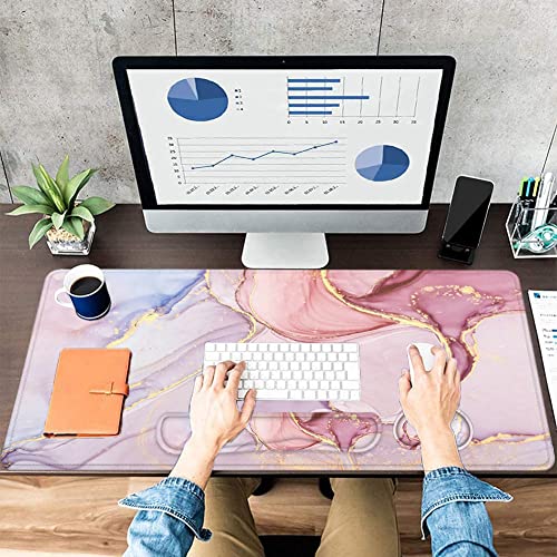 LATEEFAH Desk Mat, Mouse Pad with Wrist Rest, 4-in-1 Large Mouse Pads for Desk, Ergonomic Mouse Pad and Keyboard Wrist Rest Gaming Keyboard Mat for Office, Home - Image 2