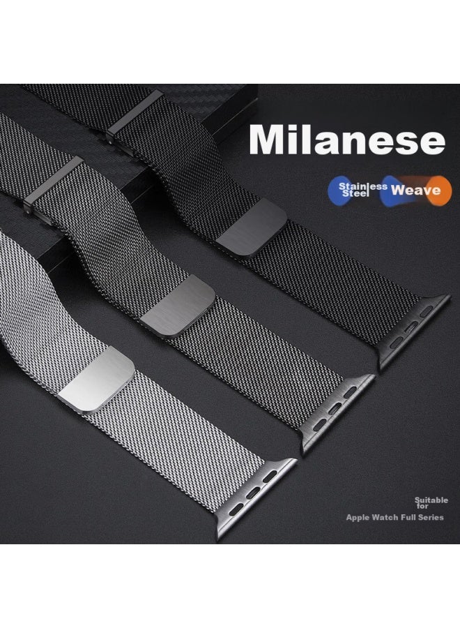 Bho Apple Watch Band Compatible With Apple Watch S10/s9/se/ultra2, Milanese Loop, Iwatch S8/7/6/5/4, Metal Stainless Steel Band - Image 2