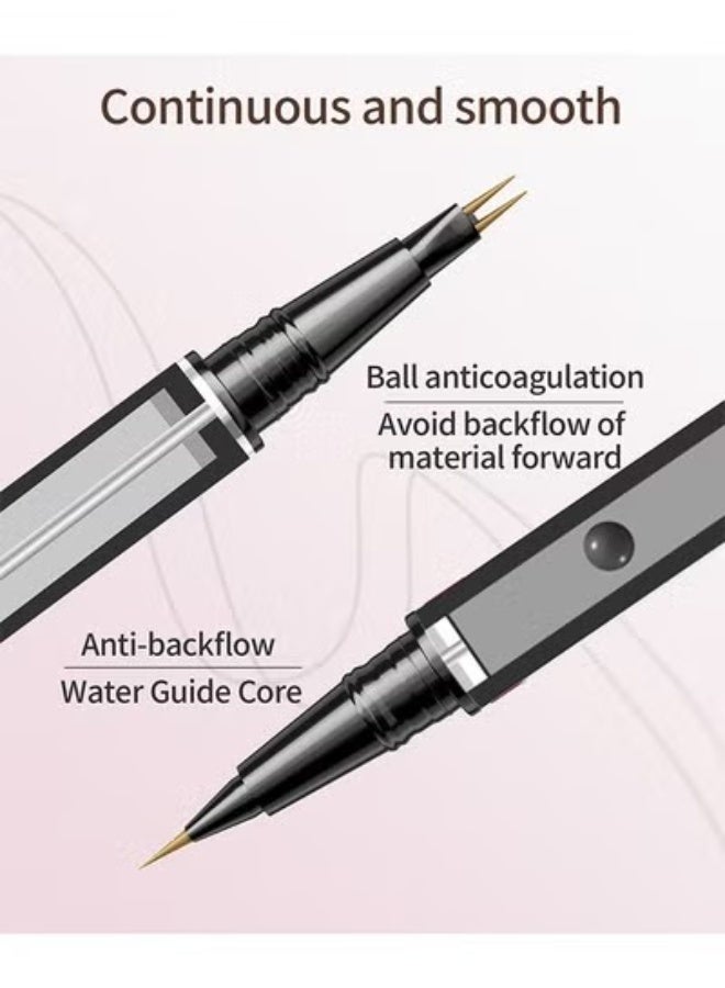 QIC Eyebrow Pen, Ultra-Precise Pen for Hair-Like Strokes, Eyebrow Pencil 2-In-1 Dual-Ended Eyebrow Pen with Double Eyebrow Brush, for Natural Hair-Like Brows, Long Lasting, Brown - Image 4