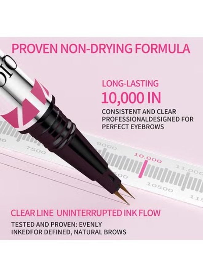 QIC Eyebrow Pen, Ultra-Precise Pen for Hair-Like Strokes, Eyebrow Pencil 2-In-1 Dual-Ended Eyebrow Pen with Double Eyebrow Brush, for Natural Hair-Like Brows, Long Lasting, Brown - Image 5