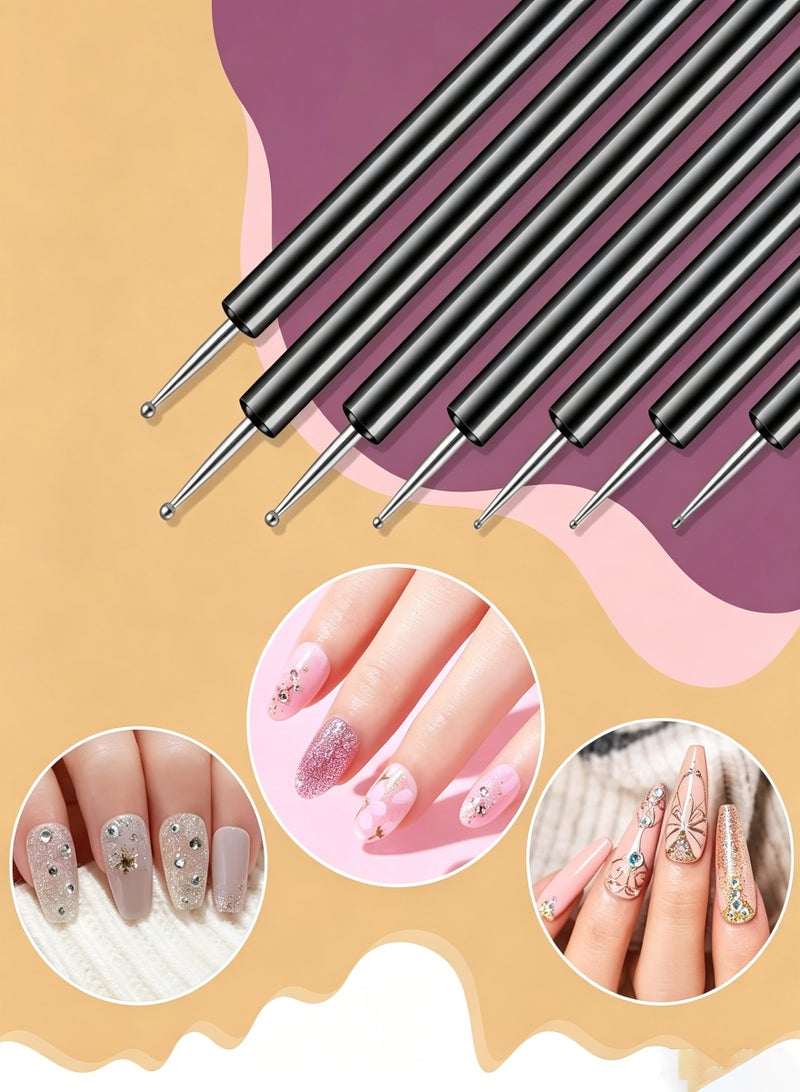 Miamia Nail Art Dotting Tools 6PCS Double-ended Brushes Kit Gel Polish | Liner Brushes Design Pen For Nail Drawing And Nail Paint Brushes Small Detail Brushes - Image 3