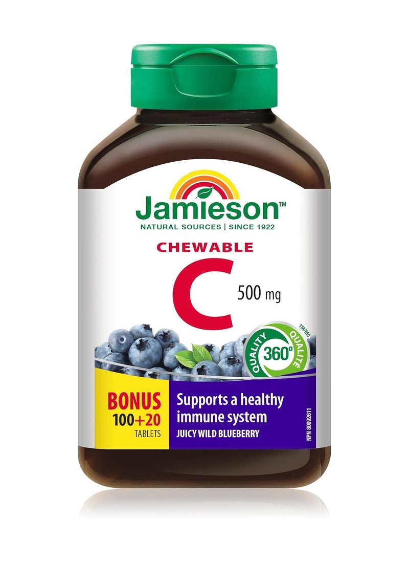 Jamieson Jamieson Vitamin C Wild Blueberry 500 Mg 120 Tablets  - Image 1