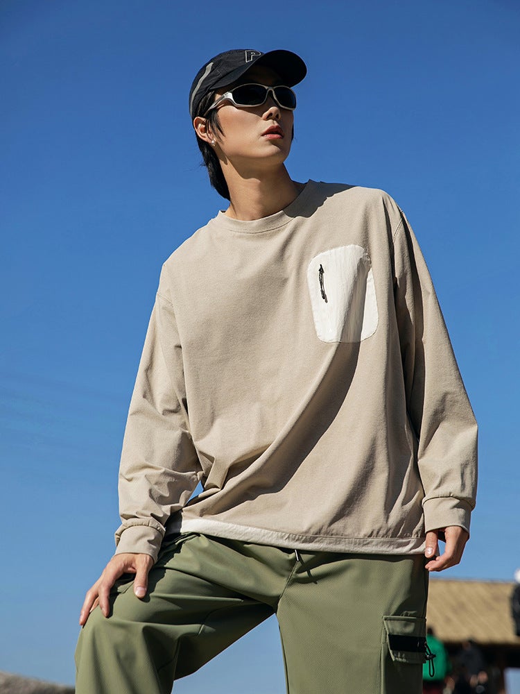 Trendy Brand Normcore Style Long-Sleeved T-Shirt For Men Running Fitness Antibacterial Moisture-Wicking Sun Protection Sports Quick-Drying Clothing For Men - Image 4