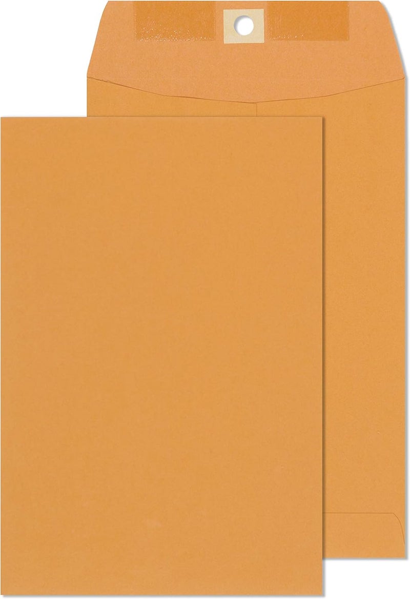 EnDoc Clasp Envelopes - Brown Kraft Catalog Envelopes 6x9 Inch - 30 Pack - With Clasp Closure & Gummed Seal – 28lb Heavyweight Paper Letter Envelopes for Home, Office, Business, Legal or School - Image 1
