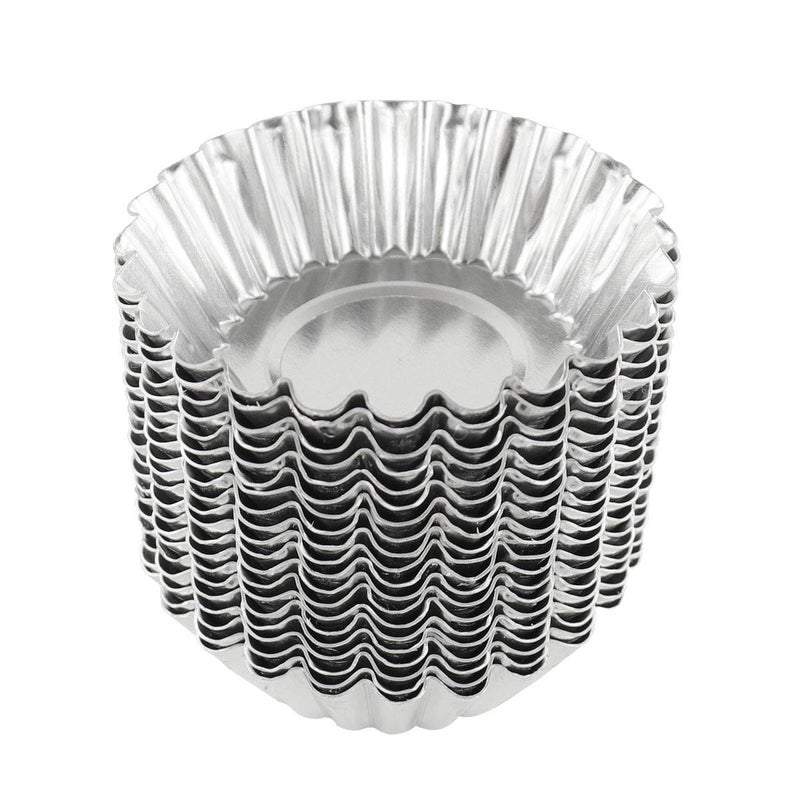 Bezall 20Pcs Egg Tart Molds Mini Tart Pan Aluminium Pie Tins Cupcake Pudding Muffin Baking Cups