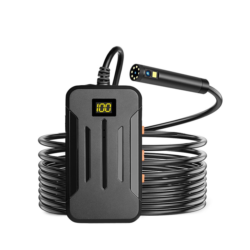 Industrial Endoscopy Borescope Inspection Camera Supported W-IFI Connected Built-in 9 Dimmable Adjustable Brightness LEDs 5.5mm Lens 2560* 1944 Resolution IP68 Water Resistance Built-in 2600 High Capacity Rechargeable Cell (5m Hard Wire) - Image 1