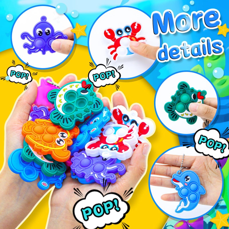 BicMan 30Pcs Party Favors For Kids Fidget Toys Bulk Mini Pop Keychain Stocking Stuffers Birthday Carnival Treasure Classroom Prizes Toddle Easter Eggs Fillers - Image 4