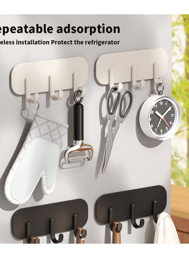 Strong Magnetic Hooks Black Beige No Drill Adhesive Wall Mount For Towels Storage - Image 5