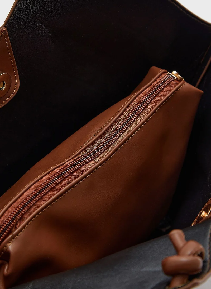 Ginger Quilted V Shape Small Tote Handbag