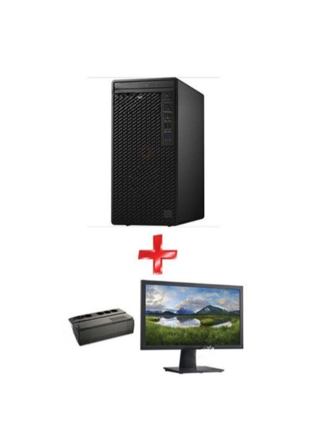 كمبيوتر مكتبي برجي بمعالج Intel Core i3 وذاكرة 4 جيجابايت وقرص صلب 1 تيرابايت ورسوميات Intel UHD مع شاشة LED مقاس 20 بوصة HD وجهاز UPS بقدرة 800 فولت أمبير - Image 1