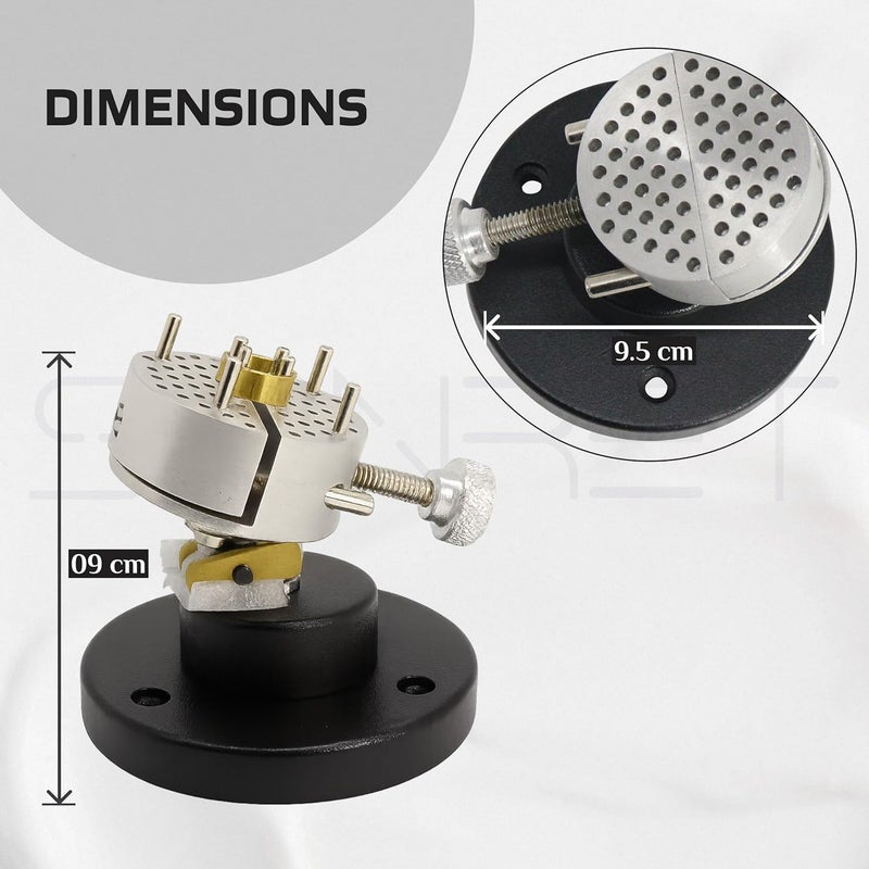 SONRET Universal Work Holder Peg Clamp on Base | Rotating Engraving Vise with 8 Pins | Peg Clamp for Jewelry Making, Stone Setting, Filing & Carving | Precision Hands-Free Tool - Image 2