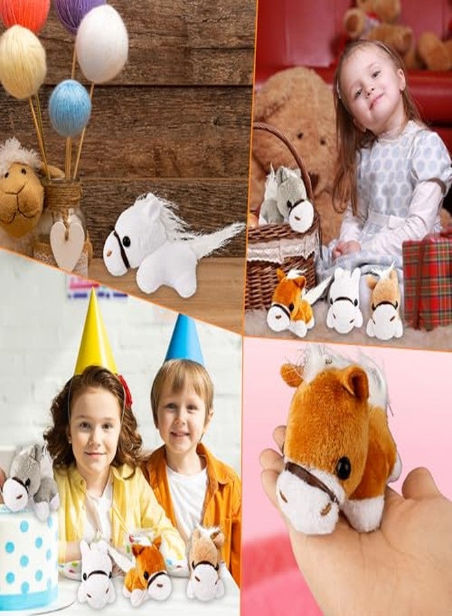 Flahard 24 Pcs 3.2 Inch Mini Stuffed Horse Animals Toys Plush Horse Animals Horse Party Favors Small Stuffed Horse Keychain for Farm Party Goodie Bag Fillers, 4 Colors - Image 5