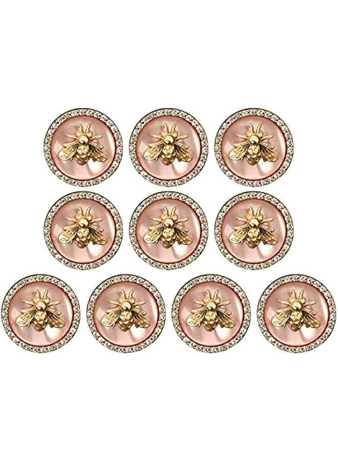 10Pcs Bee Metal on,25mm Rhinestone ons, Sewing Coat ons DIY Craft Hat Accessories - Image 1