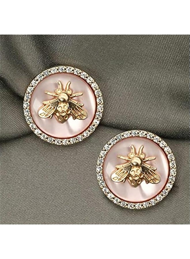 10Pcs Bee Metal on,25mm Rhinestone ons, Sewing Coat ons DIY Craft Hat Accessories - Image 2