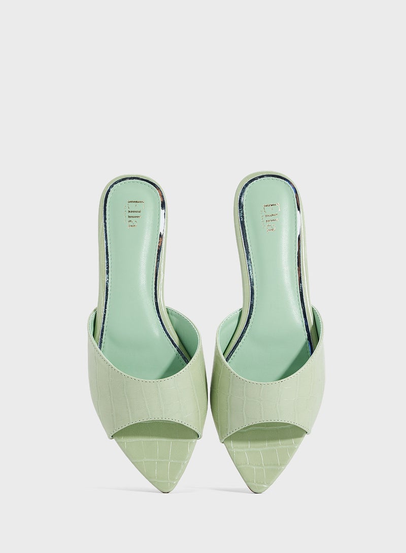 ELLA Croc Effect Flat Sandal  - Image 4