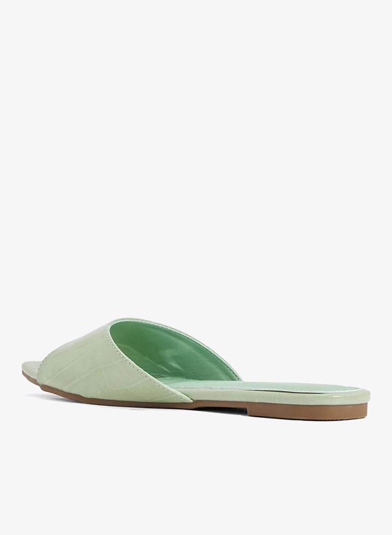 ELLA Croc Effect Flat Sandal - Image 2