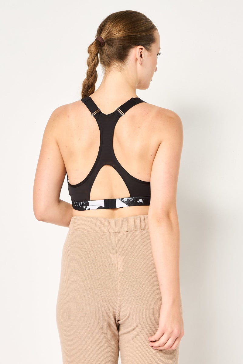 Reebok Women Lightly Padded Brand Logo High Support Sports Bra, Black - Image 4