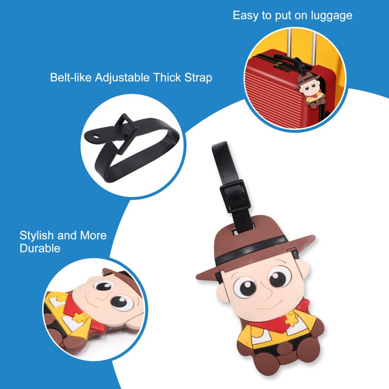 Finex Finex 4 Pcs Set Toy Fans Silicone Travel Luggage Baggage Identification Labels ID Tag for Bag Suitcase Plane Cruise Ships with Belt Strap  - Image 3