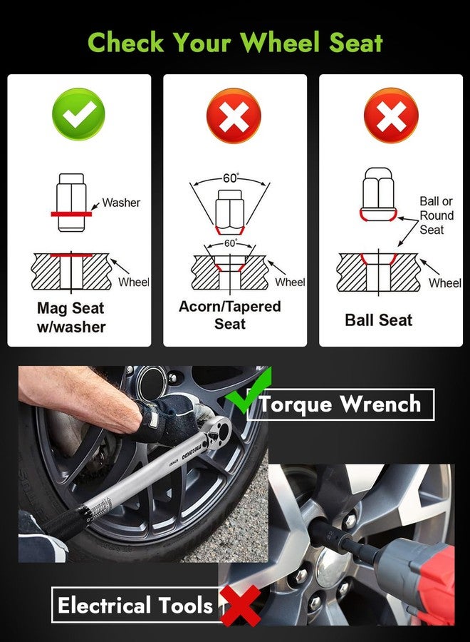 AUTOPTIM صواميل عجلات أصلية من AUTOPTIM M12x1.5 - بديل لسيارات تويوتا تاكوما، RAV4، كورولا، كامري، سيينا، لكزس، 13/16 بوصة (21 مم) صواميل عجلات سوداء سداسية الشكل ذات مقعد مسطح مغلق الطرف مع غسالة (20 قطعة) - Image 5